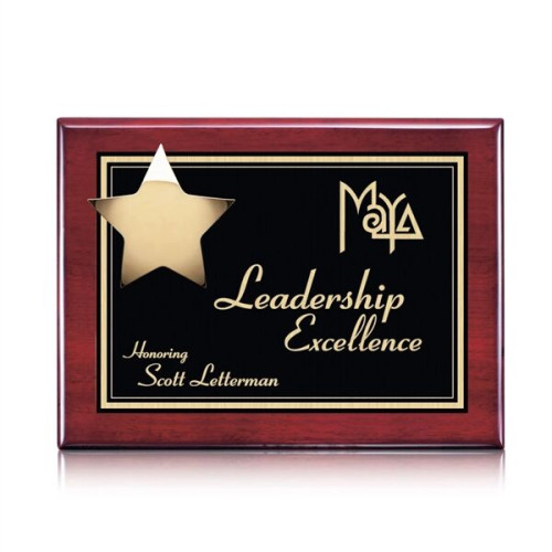 Hollister Plaque - Rosewood/Gold