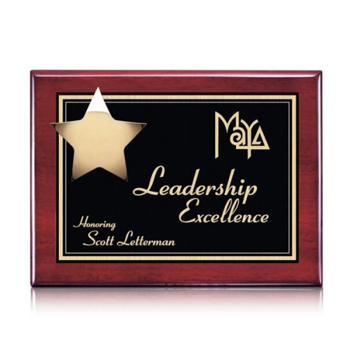 Hollister Plaque - Rosewood/Gold