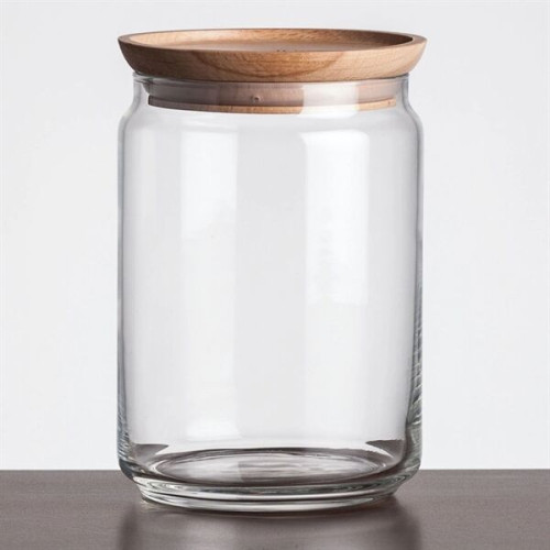 Finch Jar with Wooden Lid - Deep Etch