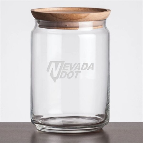 Finch Jar with Wooden Lid - Deep Etch