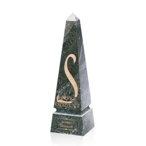Groove Marble Obelisk Award - Green