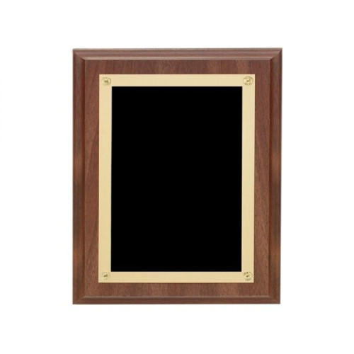 Walnut Finish Plaque w/Rosettes