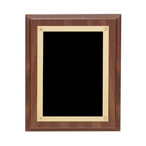 Walnut Finish Plaque w/Rosettes