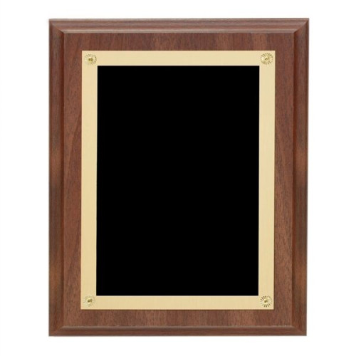 Walnut Finish Plaque w/Rosettes