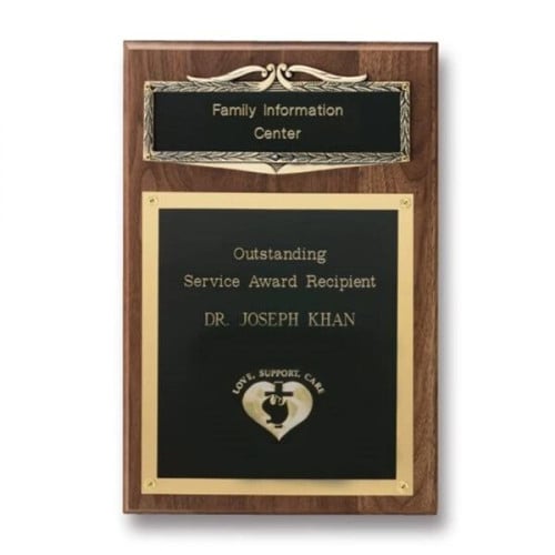 Frame Plaque - Antique Bronze/Walnut