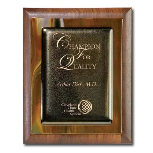 Metallic Fusion Plaque - Walnut/Brown