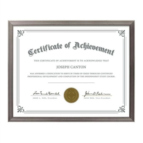 Calais Certificate Frame - Gun Metal