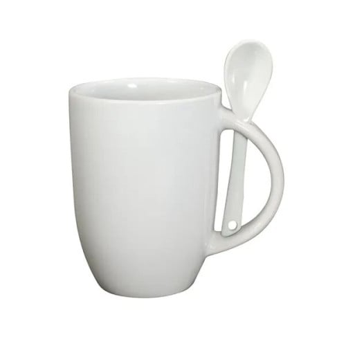 12 oz Dapper Ceramic Mug With Spoon