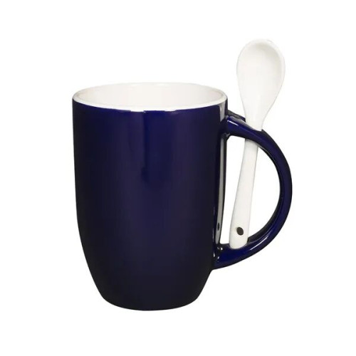 12 oz Dapper Ceramic Mug With Spoon