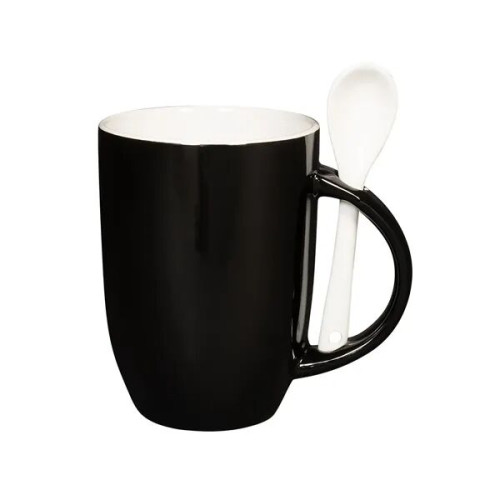 12 oz Dapper Ceramic Mug With Spoon