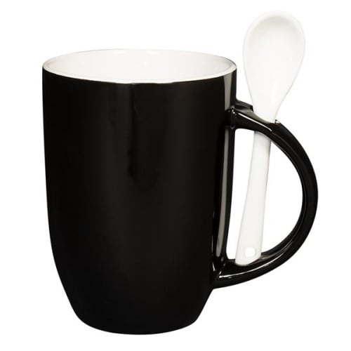 12 oz. Dapper Ceramic Mug with Spoon