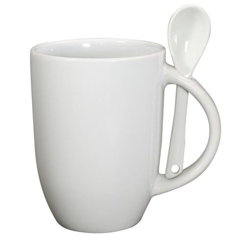 12 oz. Dapper Ceramic Mug with Spoon