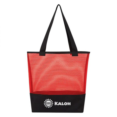 Sheer Mesh Pinstripe Tote Bag