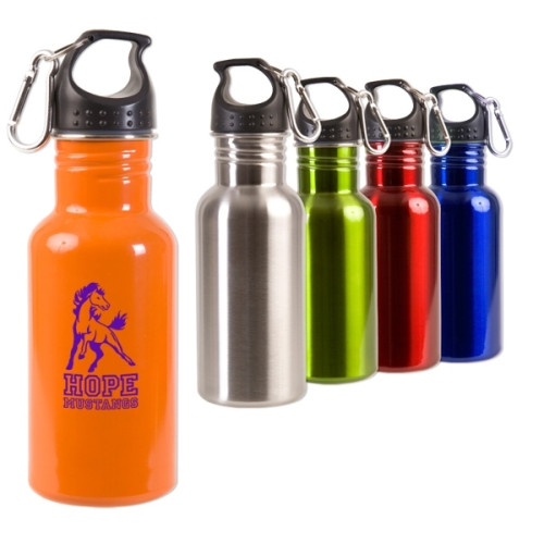 17 oz Stainless Steel Adventure Water Bottle With Carabiner