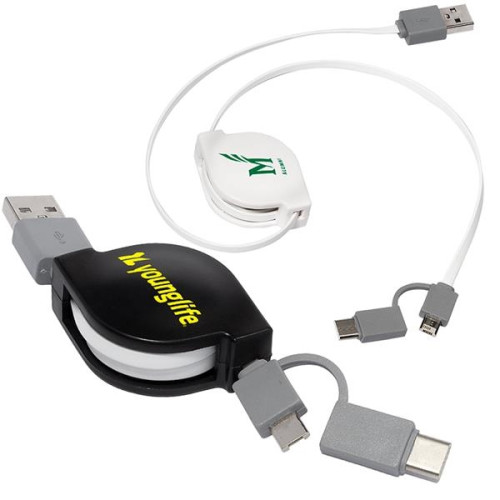 Retractable 3-in-1 Charging Cable