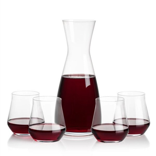 Portofino Carafe & Bretton Stemless Wine