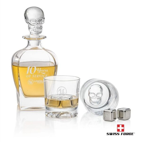 Delrina Scull Decanter Set & Ice Cubes