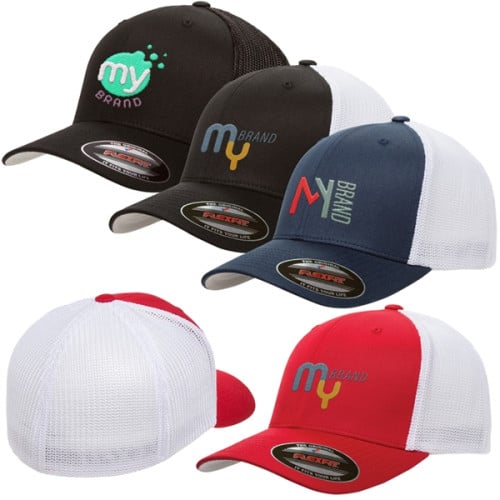 Flexfit® 6 Panel Fitted Trucker Cap