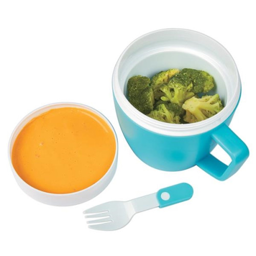 14 Oz. Thermal Mug With Spoon And Fork Set