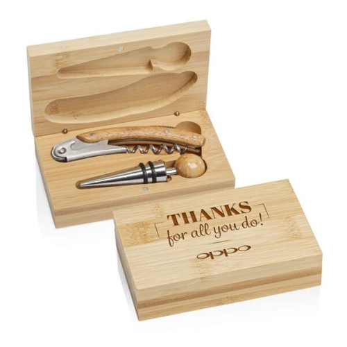 Bamboo Wine Accessory Set