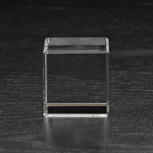 Small Flat Cube 3D Crystal Award