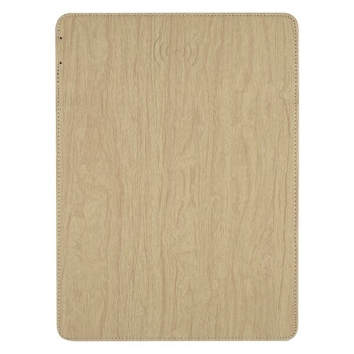 Woodgrain Wireless Charging Mouse Pad With Phone Stand