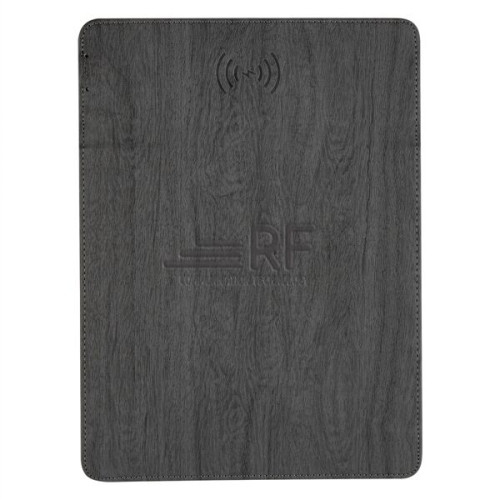 Woodgrain Wireless Charging Mouse Pad With Phone Stand