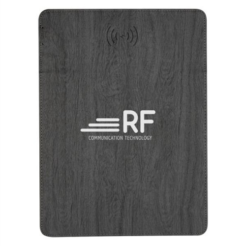 Woodgrain Wireless Charging Mouse Pad With Phone Stand