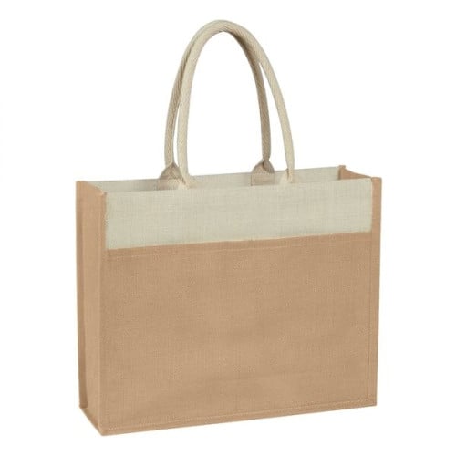 Jute Tote Bag With Front Pocket