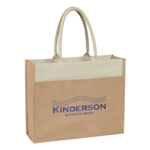 Jute Tote Bag With Front Pocket