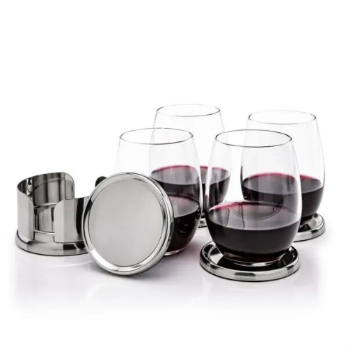 Baldoni Coasters & Stanford Stemless Wine Set