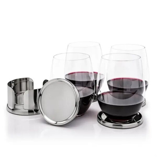 Baldoni Coasters & RIEDEL Stemless Wine Set
