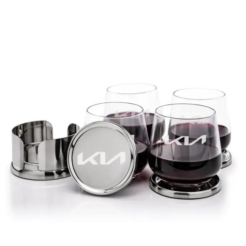 Baldoni Coasters & Garland Stemless Wine Set