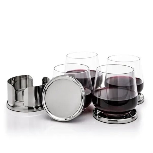 Baldoni Coasters & Garland Stemless Wine Set