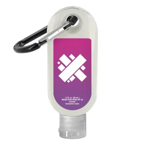 SPF-30 Sunscreen in Clear Bottle with Carabiner - 1.9 oz.