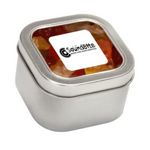 Gummy Bears in Lg Square Window Tin