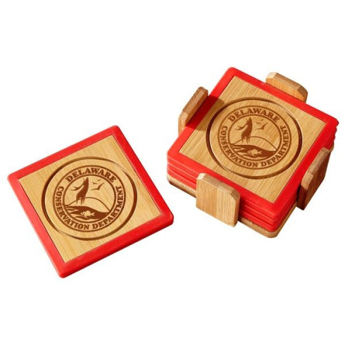 Bamboo and Silicone Coaster Set