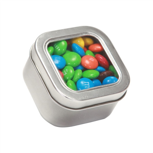 M&Ms® Plain in Sm Square Window Tin