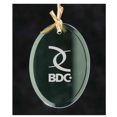 Oval Jade Glass Ornament