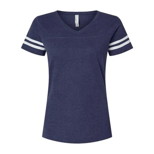 LAT Women's Football V-Neck Fine Jersey Tee