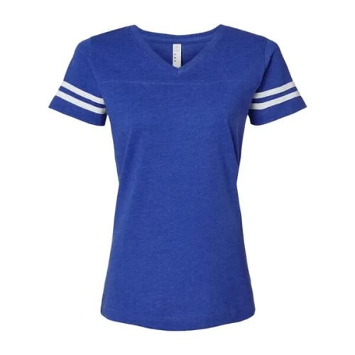 LAT Women's Football V-Neck Fine Jersey Tee