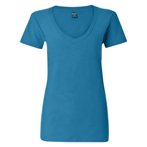 J. America Women's V-Neck Slub T-Shirt