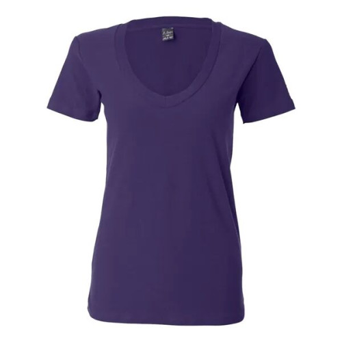 J. America Women's V-Neck Slub T-Shirt