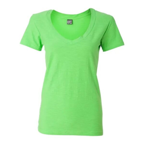 J. America Women's V-Neck Slub T-Shirt