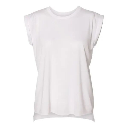 BELLA + CANVAS Women's Flowy Rolled Cuffs Muscle Tee