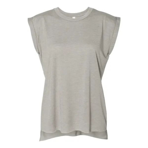 BELLA + CANVAS Women's Flowy Rolled Cuffs Muscle Tee
