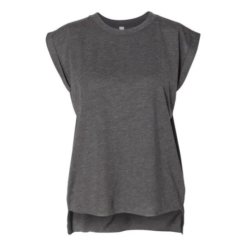 BELLA + CANVAS Women's Flowy Rolled Cuffs Muscle Tee
