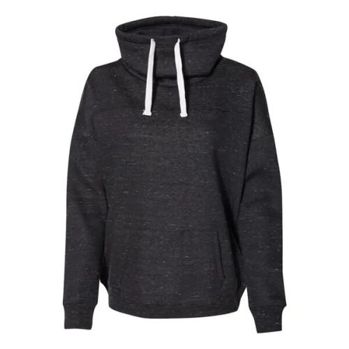 J. America Women's Melange Fleece Cowl Neck Sweatshirt