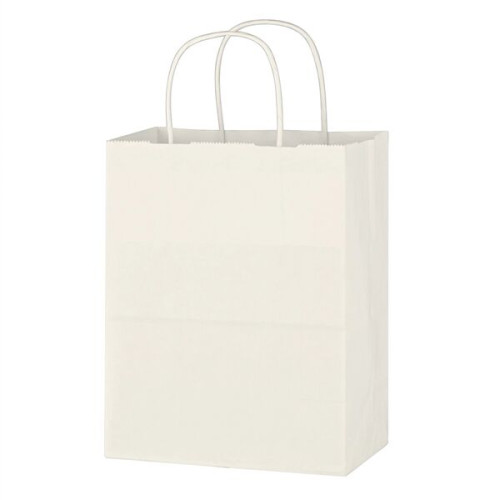 Kraft Paper White Shopping Bag - 8" x 10-1/4"