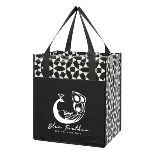 Non-Woven Geometric Shopping Tote Bag
